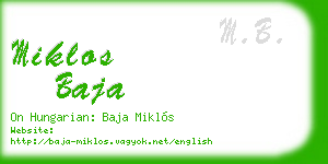 miklos baja business card