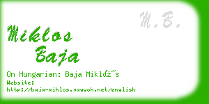 miklos baja business card